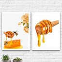 Ver imagem 2 de Kit 2 Quadros Decorativos Mel 24x18cm - com vidro:Madeira preta