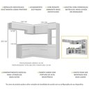 Ver imagem 4 de Armário de Cozinha Completa de Canto com Rodapé Veneza Multimóveis MP2105.891 Branco