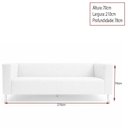 Ver imagem 4 de Sofá Perola 3 Lugares Kubo 210cm Bouclé Off White - Sallar Home