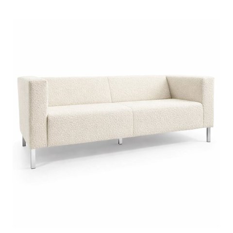 Sofá Perola 3 Lugares Kubo 210cm Bouclé Off White - Sallar Home