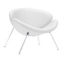 Ver imagem 2 de Poltrona Trevo Couro Sintético Branco Base Inox