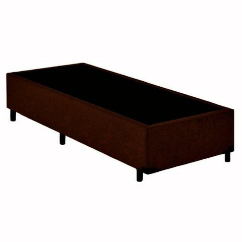 Cama Box Solteiro Suede Mega Cama Marrom 88x188x42cm