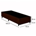 Ver imagem 3 de Cama Box Solteiro Suede Mega Cama Marrom 88x188x42cm