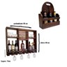 Bar Adega Rústico de Parede Art Madeira até 8 Garrafas + Cesta Artesanal Porta Bebidas 3 Garrafas - 3
