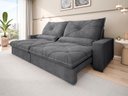 Ver imagem 1 de Sofá Retrátil e Reclinável 2,80m Vogue Linho Soft - Netsofas - Grafite