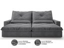 Ver imagem 2 de Sofá Retrátil e Reclinável 2,80m Vogue Linho Soft - Netsofas - Grafite