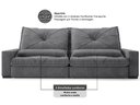 Ver imagem 7 de Sofá Retrátil e Reclinável 2,80m Vogue Linho Soft - Netsofas - Grafite
