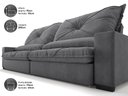 Ver imagem 3 de Sofá Retrátil e Reclinável 2,80m Vogue Linho Soft - Netsofas - Grafite