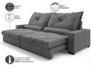 Ver imagem 6 de Sofá Retrátil e Reclinável 2,80m Vogue Linho Soft - Netsofas - Grafite