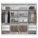 Ver imagem 5 de Guarda Roupa Casal 239cm 8 Portas 4 Gavetas com Espelho Vortex Branco S01 - Mpozenato