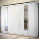 Ver imagem 1 de Guarda Roupa Casal 239cm 8 Portas 4 Gavetas com Espelho Vortex Branco S01 - Mpozenato