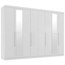 Ver imagem 2 de Guarda Roupa Casal 239cm 8 Portas 4 Gavetas com Espelho Vortex Branco S01 - Mpozenato