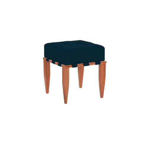 Puff Decorativo Pérola - Tecido Azul Royal