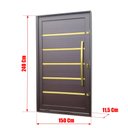 Ver imagem 2 de Porta Pivot.Alumínio Lamb.Premium c/Pux.D.Elite Marrom Gold 240x150 Brimak