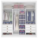Ver imagem 2 de Guarda Roupa Casal com Espelho 2 Portas 6 Gavetas - Titanium-Branco - Móveis D'Doro