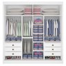 Guarda Roupa Casal com Espelho 2 Portas 6 Gavetas - Titanium-Branco - Móveis D'Doro - 3