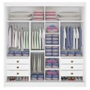 Ver imagem 3 de Guarda Roupa Casal com Espelho 2 Portas 6 Gavetas - Titanium-Branco - Móveis D'Doro