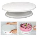 Ver imagem 6 de Kit Confeiteiro: Bailarina Prato Giratório Decorar Bolo + Nivelador Cortador Fio Duplo