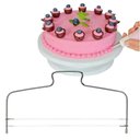 Ver imagem 1 de Kit Confeiteiro: Bailarina Prato Giratório Decorar Bolo + Nivelador Cortador Fio Duplo