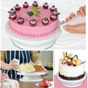 Ver imagem 4 de Kit Confeiteiro: Bailarina Prato Giratório Decorar Bolo + Nivelador Cortador Fio Duplo