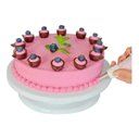 Ver imagem 3 de Kit Confeiteiro: Bailarina Prato Giratório Decorar Bolo + Nivelador Cortador Fio Duplo