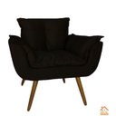 Ver imagem 2 de Conjunto Namoradeira Com 2 Poltronas Sala de Estar Opala Suede Preto - LM DECOR