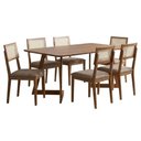 Ver imagem 1 de Mesa de Jantar Caju com 6 Cadeiras Estofadas Palmas Linho Bege Ornar
