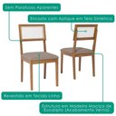 Ver imagem 5 de Mesa de Jantar Caju com 6 Cadeiras Estofadas Palmas Linho Bege Ornar