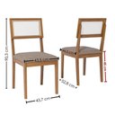 Ver imagem 3 de Mesa de Jantar Caju com 6 Cadeiras Estofadas Palmas Linho Bege Ornar