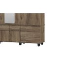 Ver imagem 2 de Roupeiro / Guarda Roupas Gav Triplex 5 Portas com Espelho Central + 6 Gavetas Puxadores em Madeira C