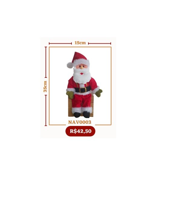 BONECO DE PAPAI NOEL 35 CM - 1