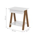Ver imagem 2 de Mesa de Cabeceira com Gaveta Verona Amadeirado Branco