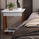 Ver imagem 1 de Mesa de Cabeceira com Gaveta Verona Amadeirado Branco