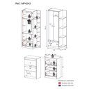 Ver mais imagens de Guarda-roupas 2 Portas 1 Gaveta com Cômoda 3 Gavetas Multimóveis Mp4243 Madeirado/branco
