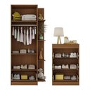Ver imagem 4 de Guarda-roupas 2 Portas 1 Gaveta com Cômoda 3 Gavetas Multimóveis Mp4243 Madeirado/branco