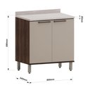 Ver imagem 3 de Balcão de Cozinha com Tampo 80cm 2 Portas Luna Luciane Móveis