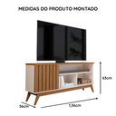 Ver imagem 4 de Rack Ripado para Sala de Estar TV 50 Polegadas Malbec Wood - Off White/Freijo