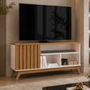 Ver imagem 2 de Rack Ripado para Sala de Estar TV 50 Polegadas Malbec Wood - Off White/Freijo