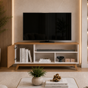 Ver imagem 3 de Rack Ripado para Sala de Estar TV 50 Polegadas Malbec Wood - Off White/Freijo