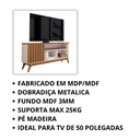 Ver imagem 6 de Rack Ripado para Sala de Estar TV 50 Polegadas Malbec Wood - Off White/Freijo