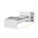 Ver imagem 4 de Cama Solteiro com Baú 2 Gavetas e 3 Nichos Jade Branco