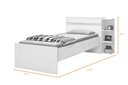 Ver imagem 4 de Cama Solteiro com Baú 2 Gavetas e 3 Nichos Jade Branco