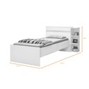 Ver imagem 4 de Cama Solteiro com Baú 2 Gavetas e 3 Nichos Jade Branco