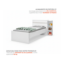 Ver imagem 6 de Cama Solteiro com Baú 2 Gavetas e 3 Nichos Jade Branco