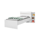 Ver imagem 5 de Cama Solteiro com Baú 2 Gavetas e 3 Nichos Jade Branco