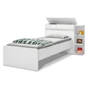 Ver imagem 5 de Cama Solteiro com Baú 2 Gavetas e 3 Nichos Jade Branco
