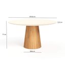 Ver imagem 6 de Mesa de Jantar Redonda 150cm Scandi 8 Lugares Base Mel Tampo Mdf e Vidro Off White