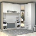 Ver imagem 1 de Guarda Roupa Solteiro Modulado Cp05 Taiga Branco L01 - Mpozenato