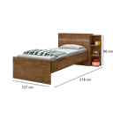 Ver imagem 4 de Cama Solteiro com Baú 2 Gavetas e 3 Nichos Jade Marrom