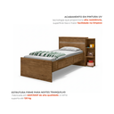 Ver imagem 7 de Cama Solteiro com Baú 2 Gavetas e 3 Nichos Jade Marrom